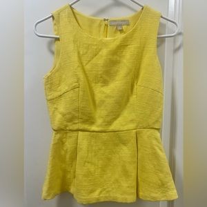Banana Republic Yellow Peplum Tank Top Blouse XS